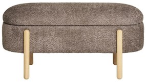 Hnedá lavica z textílie buklé Branca – House Nordic