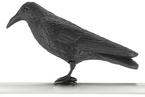 Záhradná figúrka z polyetylénu Crow, 21,5 cm, čierna