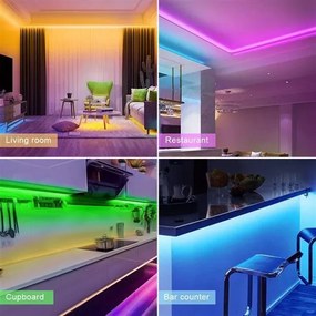 SOLIGHT Wifi Smart LED svetelný pásik, RGB+CCT, 5m, adaptér, diaľkový ovládač
