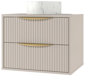 Závěsná skříňka pod umyvadlo Avila s deskou 60 cm kašmír/zlatá