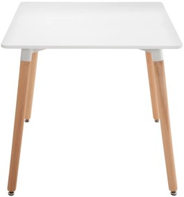 Stôl drevený Viborg 80 natura / biela - v75 x 80 x 80 cm