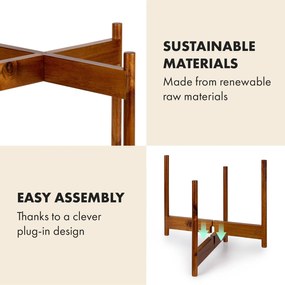 Fox & Fern Zeist, stojan na rastliny, 2 výšky, kombinovateľný, zásuvný dizajn, prírodný