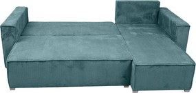 Petrolejová rohová pohovka SMART COSARO, obojstranná + 2 vankúšiky ZDARMA