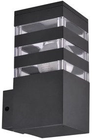 Vonkajšie nástenné svietidlo TEKSAS 1xE27/12W/230V IP44 antracit