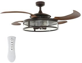 FANAWAY 212925 - LED Stropný ventilátor CLASSIC 3xE27/4W/230V hnedá + DO