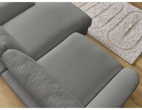 Tmavosivá rohová pohovka z textílie buklé (pravý roh/s leňoškou) Leonore – Bobochic Paris