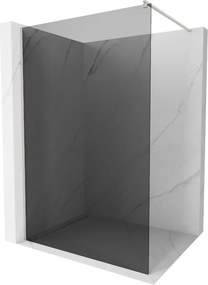 Mexen Kioto, sprchová zástena Walk-In 130 x 200 cm, 8mm šedé sklo, brúsená oceľ profil, 800-130-101-97-40