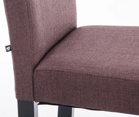 Jedálenská stolička Inn (SET 4 ks) - látka, nohy čierne - Hnedá