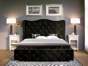 PROXIMA.store - Luxusná manželská posteľ BOLONIA - čierna ROZMER: Pre matrac 140 x 200 cm