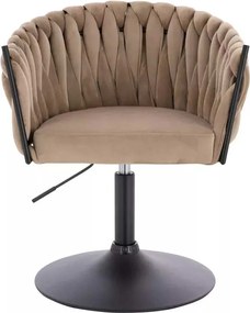 LuxuryForm DESIGN Stolička NORDEN VELUR na čiernom tanieri - latte