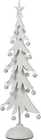 Biely antik kovový stromček s rolničkami Christmas Tree - 25 * 11 * 56 cm