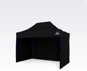 BRIMO Rýchlorozkladací stánok 2x3 m (3 steny): Oceľová pevnosť pre trhovníkov - s 3 stenami - Čierna 21