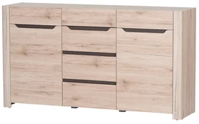 Komoda Dessum 10 (dub sanremo + hnedá). Akcia -20%. Vlastná spoľahlivá doprava až k Vám domov. 1068130