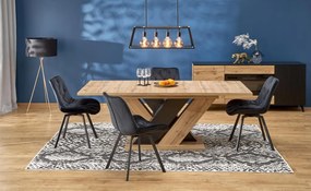 BRANDON extension table, wotan oak / black