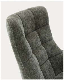 Otočné ženilkové kreslo sivozelené Teryl – Kave Home