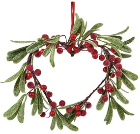 X-MAS Dekoračné srdce s bobuľkami na zavesenie