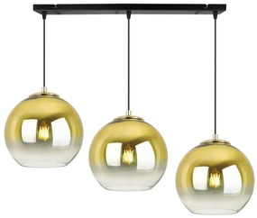 Závesné svietidlo Bergen Gold, 3x zlaté/transparentné sklenené tienidlo (fi 20cm)
