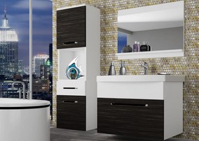 Kúpeľňový nábytok Belini eben kráľovský / biely mat + umývadlo + zrkadlo  ROD M 3/0/W/HKW/0/ZW