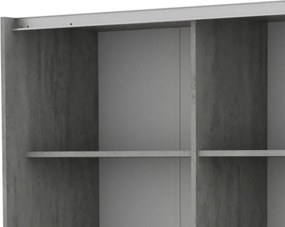 Šatníková skriňa Carlos 125/43 2D, šedý betón, 125 cm