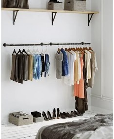 Sada 2 ks nástenných vešiakov na ramienka LINEA, čierna