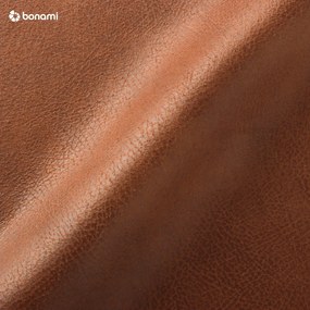 Koňakovohnedá rohová pohovka z recyklovanej kože Bonami Selection Fairfield, pravý roh, 282 cm