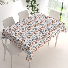 Biante Detský bavlnený obdĺžnikový obrus Sandra SA-282 Veveričky a lesní kamaráti 50x100 cm
