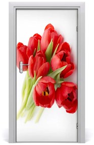 Fototapeta samolepiace červené tulipány 85x205 cm