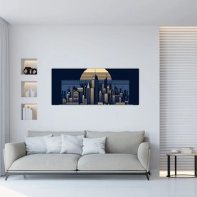 Obraz – Geometrické mesto (120x50 cm)
