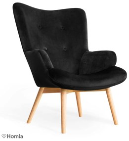 Kreslo ušiak MOSS velour black
