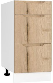 Kuchynská skrinka Zoya D40s/3 Dub Halifax/Biely