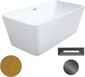 Besco Akrylátová voľne stojaca vaňa Evita Glam Z 160x80 BESCO-Typ výpuste: Click-Clack s prepadom, grafit, BESCO-Rozmery: 160x80, BESCO-Farba: Biela/…