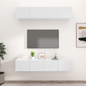TV skrinky 4 ks biele 80x30x30 cm spracované drevo 3114182