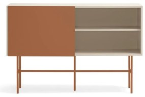 Nízka komoda s posuvnými dverami v béžovo-tehlovej farbe140x91 cm Nube – Teulat