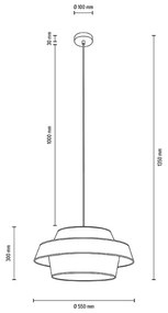 Spot-Light 150109104 - Luster na lanku PRETO GOLD 1xE27/60W/230V