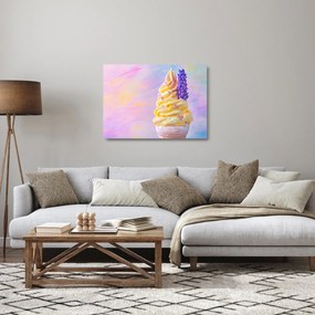 Sklenený obraz - Zmrzlina s levanduľou (70x50 cm)