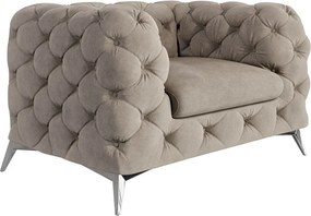 Sivobéžové zamatové kreslo Chelsea – Ropez