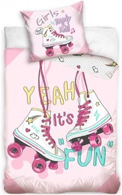 Bavlněné ložní povlečení Kolečkové brusle - motiv Ready 2 Roll - 100% bavlna - 70 x 90 cm + 140 x 200 cm