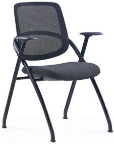 Konferenčná stolička MEET U20 antracit šedá na kolieskách / klzákoch