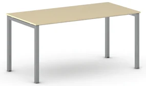 Rokovací kancelársky stôl PRIMO SQUARE, 160x80 cm, sivostrieborná podnož, breza