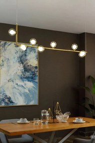 Toolight - Závesná kovová lampa 8xG9, zlatá, OSW-03402