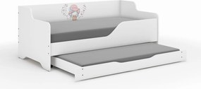 Wooden Toys Detská posteľ LILU 160x80 DIEVČATKO S BALÓNIKOM s funkciou spania (1)