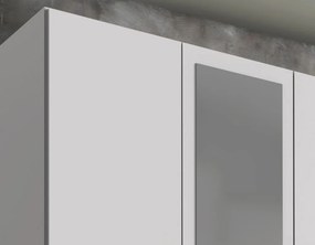Šatníková skriňa so zrkadlami Düsseldorf, 225 cm, biela