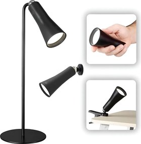 Matne čierna kovová LED stolová lampa (výška 36 cm) Maxi – Reality