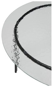 Čierny okrúhly konferenčný stolík so sklenenou doskou ø 80 cm Orbit – Hübsch