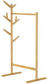 Bambusový stojan na oblečenie RADO, 66x40x163,3cm, hnedá Casaria