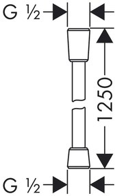 Hansgrohe Isiflex, sprchová hadica 1250 mm, matná čierna, HAN-28272670