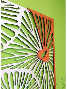 Vyrezávaný obraz na  stenu z drevenej preglejky farba originál topoľ / orange ALENKA  I 3D HODINY PR0296 HEU+