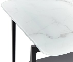 Konferenčný stolík s mramorovým efektom biela/čierna GLOSTER Beliani