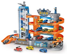 Štvorposchodový parkovací domček s výťahom a 6 vozidlami