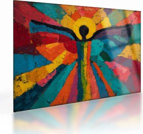 Sklenený obraz - Maľovaný anjel (70x50 cm)